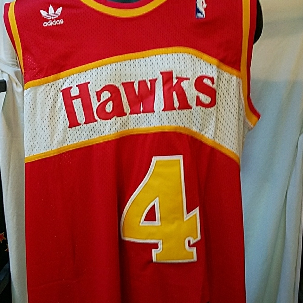 Spud Webb men's Adidas XL Hawks Jersey